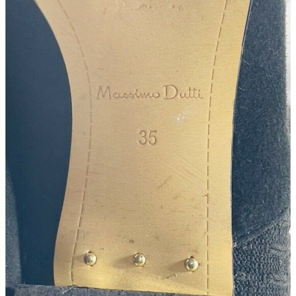 Massimo Dutti Over-The-Knee Boots Size 4 Black Suede & Ribbed Knit - Picture 6 of 11